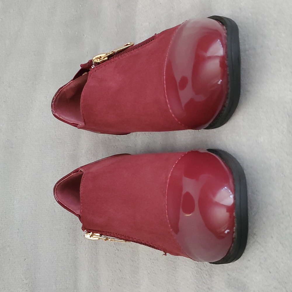 QUEEN ViVi Burgundy Patent Faux Suede Shoes EUROPEAN SIZE: 37 - Picture 3 of 12